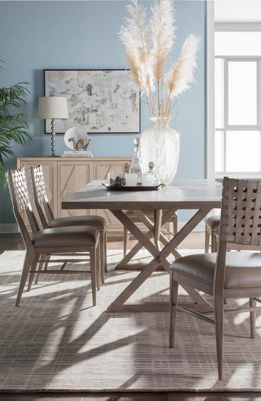 Artistica Home - Cohesion Program Milo Leather Side Chair, Grigio - 2002-880-41-01 veiw 2