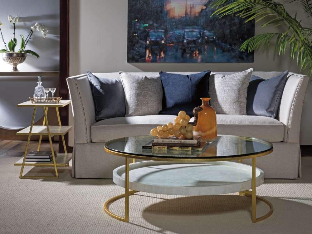Artistica Home - Signature Designs Cumulus Triangular Tier Table - Gold foil finish - 2024-958 veiw 2