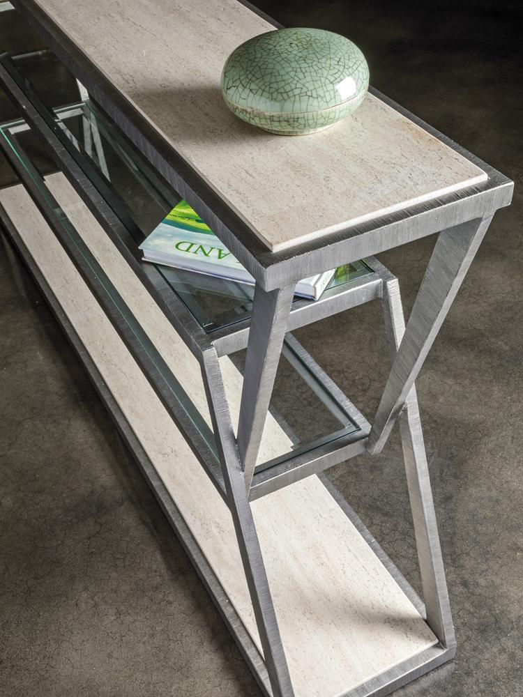 Artistica Home - Signature Designs Adamo Silver Gray Console, Silver Leaf - 2273-966 veiw 3