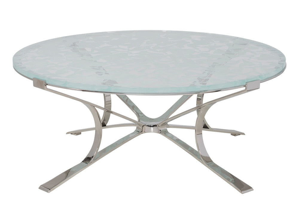 Artistica Home - Signature Designs Snowscape Round Cocktail Table, Stainless Steel - 2301-943C veiw 3