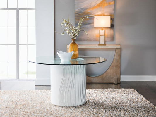 Artistica Home - Signature Designs Volante Round Dining Table 56 Inch, Ivory - 2315-870-56C veiw 2