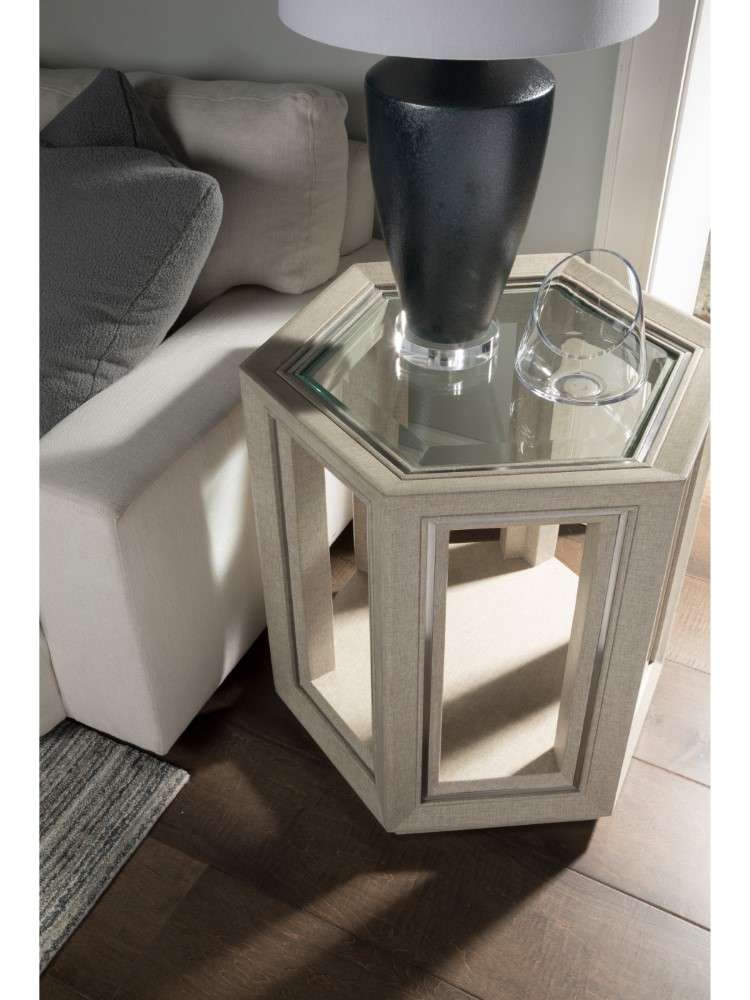 Artistica Home - Signature Designs Zeitgeist Linen Hexagonal End Table - 22.5W x 26D x 26H - 2141-952 veiw 3