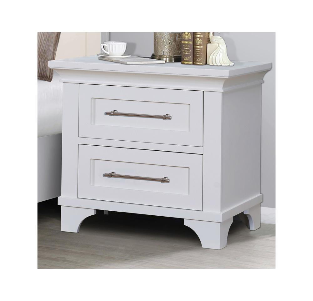 Avalon Furniture - Nightstand-Usb/Led/Wifi - White Painted Finish - B00299 N veiw 1
