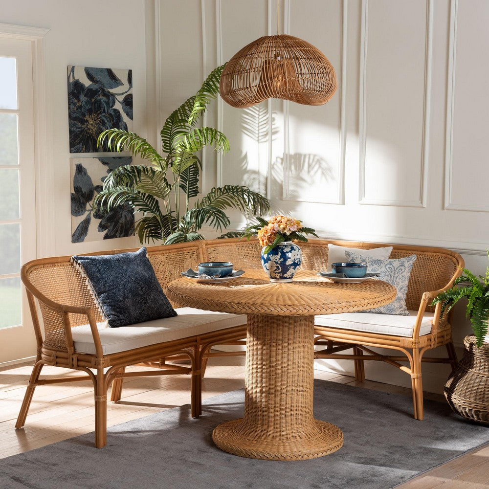 bali & pari - Aara Dining Set in Light Honey - Adele/Braided-3PC Dining Set view 9