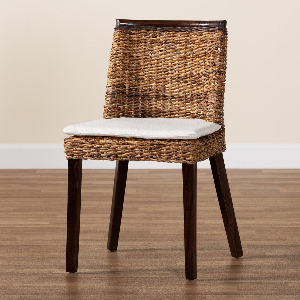 bali & pari - Abbas Dining Chair in Natural Brown/White/Dark Brown - MD-39696 Magic-Dark Brown/Abaca Natural-DC view 9