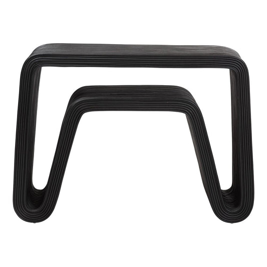 bali & pari - Abebi Console Table in Black - Abebi-Black Rattan-Console Table view 2