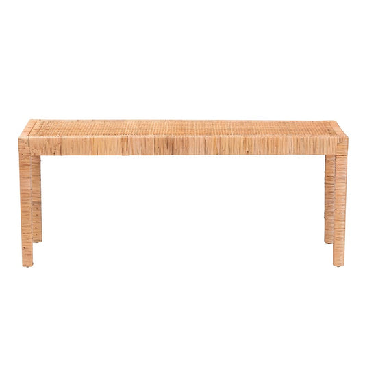 bali & pari - Abelia Bench in Natural Brown - Abelia-Rattan-Bench-Large view 2