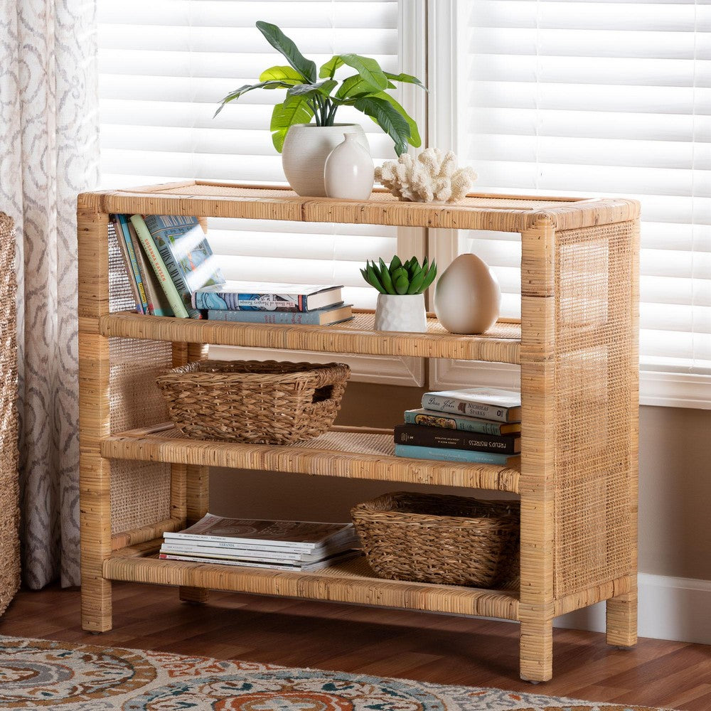 bali & pari - Abelia Shelving Unit in Natural - WS149-Natural Rattan-Shelf view 6