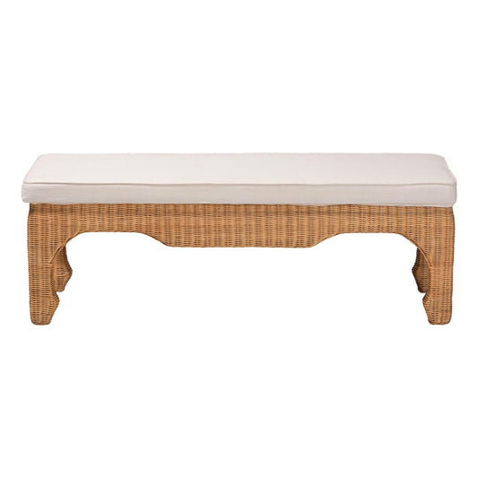 bali & pari - Abena Bench in Light Honey - Abena-Light Honey Wicker/Rattan-Bench view 2