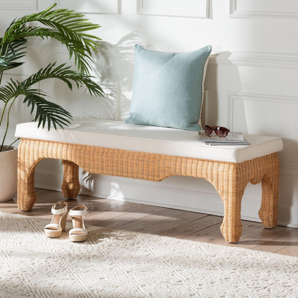 bali & pari - Abena Bench in Light Honey - Abena-Light Honey Wicker/Rattan-Bench view 6