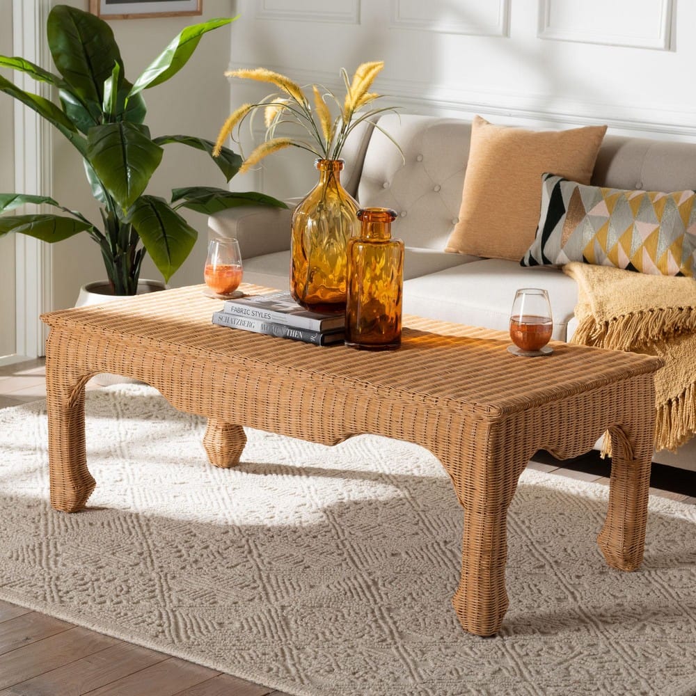 bali & pari - Abena Coffee Table in Light Honey - Abena-Light Honey Wicker/Rattan-Coffee Table view 7