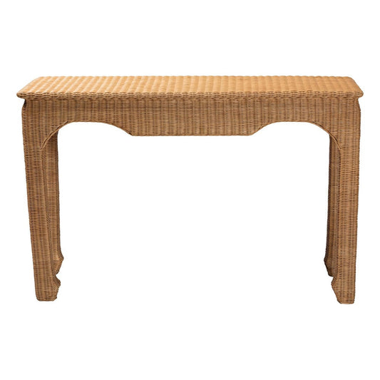 bali & pari - Abena Console Table in Light Honey - Abena-Light Honey Wicker/Rattan-Console Table view 2