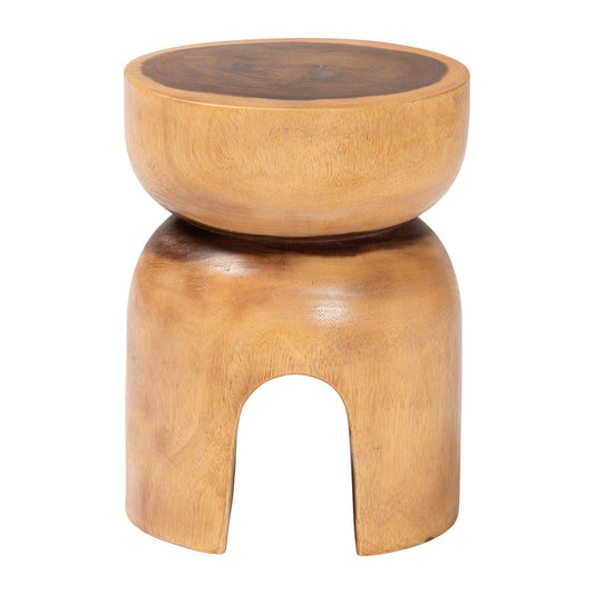 bali & pari - Abrina End Table in Natural Brown - Suar S/T 004-Natural-Side Table view 2