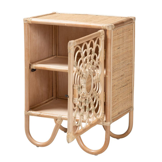 bali & pari - Acelin Nightstand in Natural Brown - WS016-Rattan-NS view 2