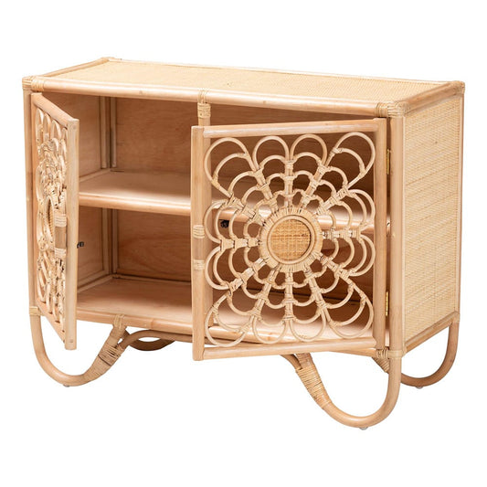 bali & pari - Acelin Storage Cabinet in Natural - WS016-Large/Double Version-Natural-Rattan-Cabinet view 2