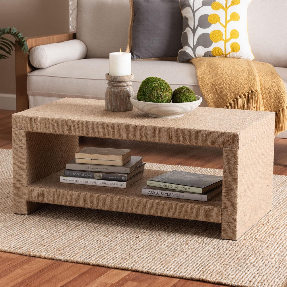 bali & pari - Adaya Coffee Table in Natural Brown - F248-FT11-Seagrass-Rectangular-Coffee Table view 6