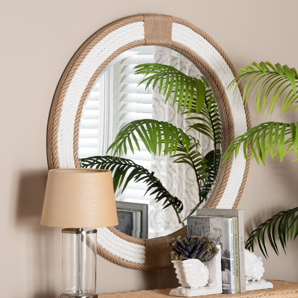 bali & pari - Adita Mirror in White/Natural Brown - F247-FT2-Mirror view 3