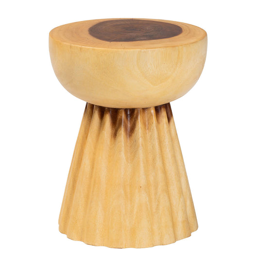 bali & pari - Alara End Table in Natural Brown - Suar S/T 008-Natural-Side Table view 2