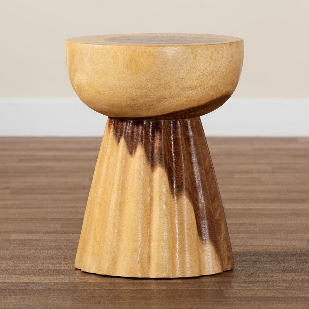 bali & pari - Alara End Table in Natural Brown - Suar S/T 008-Natural-Side Table view 8