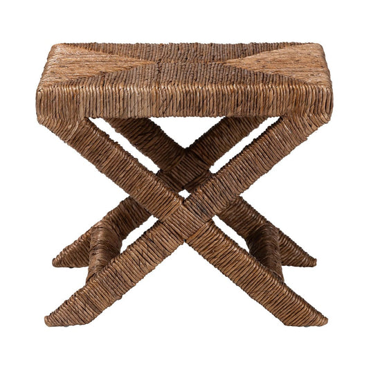 bali & pari - Alda Ottoman Footstool in Natural Brown - Alda-Light Honey Wooden-Stool view 2