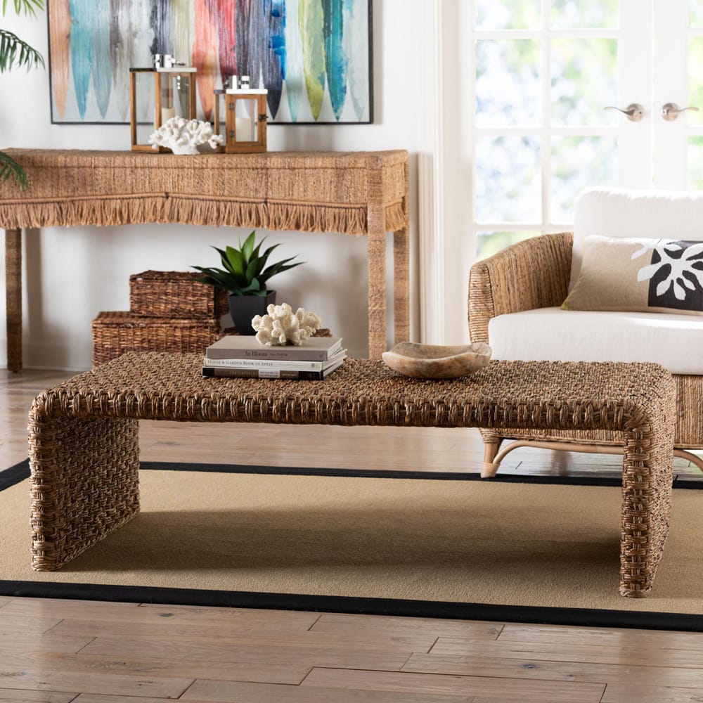 bali & pari - AldaCoffee Table in Natural Brown - Alda-Light Honey Rattan-Coffee Table view 6