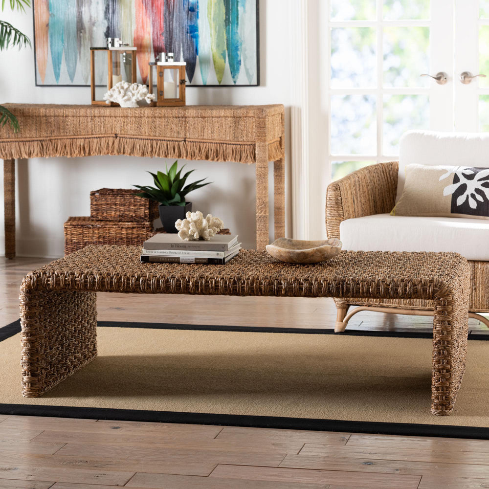 bali & pari - AldaCoffee Table in Natural Brown - Alda-Light Honey Rattan-Coffee Table view 6