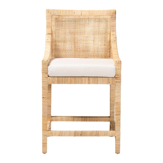 bali & pari - Alexis Counter Stool in Light Honey - Alexis-Light Honey Rattan-Cushion-CS view 2