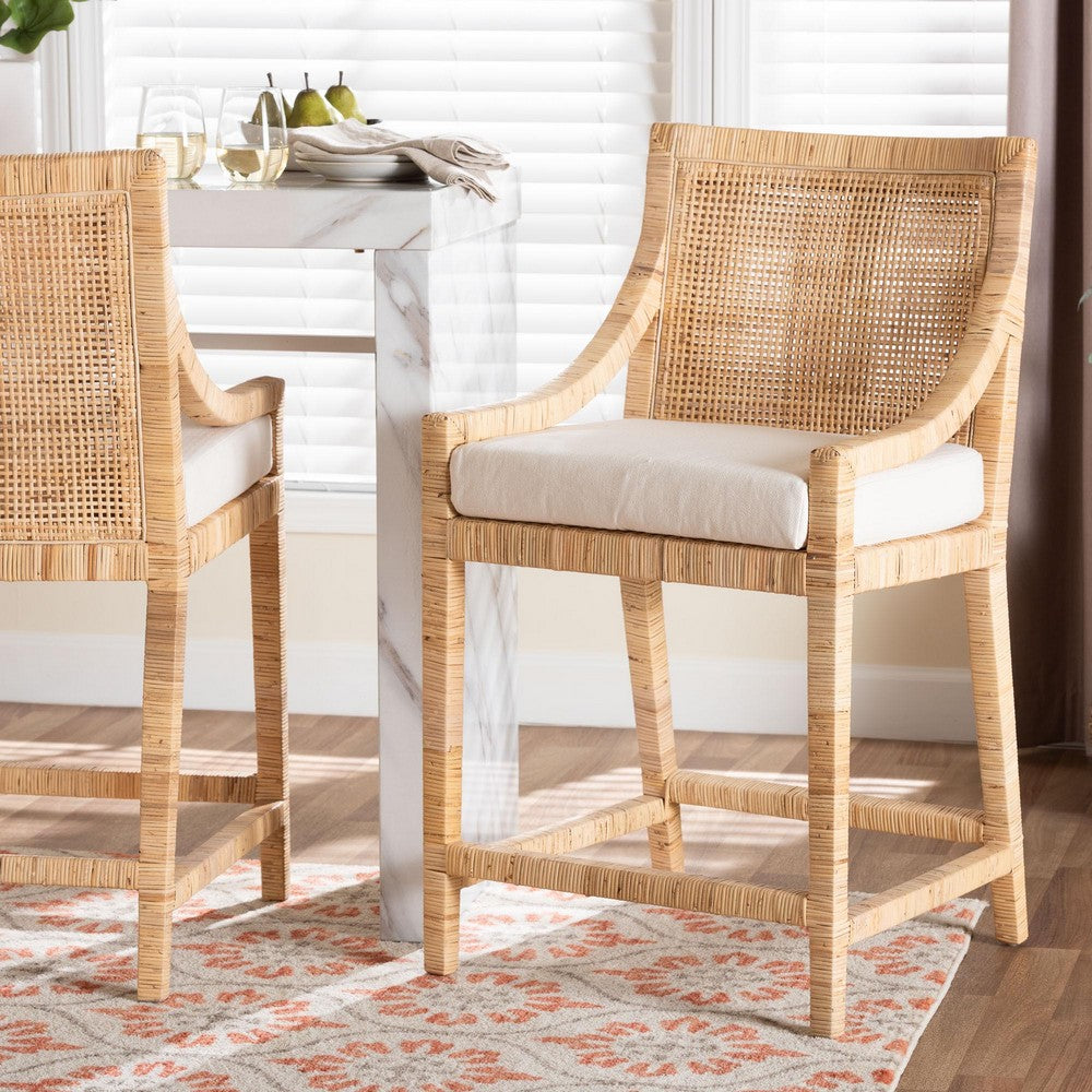bali & pari - Alexis Counter Stool in Light Honey - Alexis-Light Honey Rattan-Cushion-CS view 8