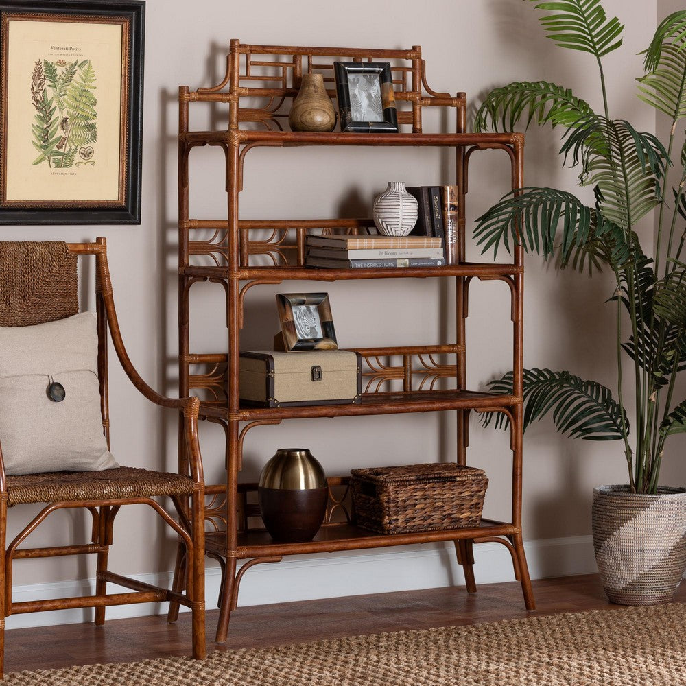 bali & pari - Aleya Shelving Unit in Marbled Tortoise Brown - WS210-Tortoise Rattan-Shelf view 8