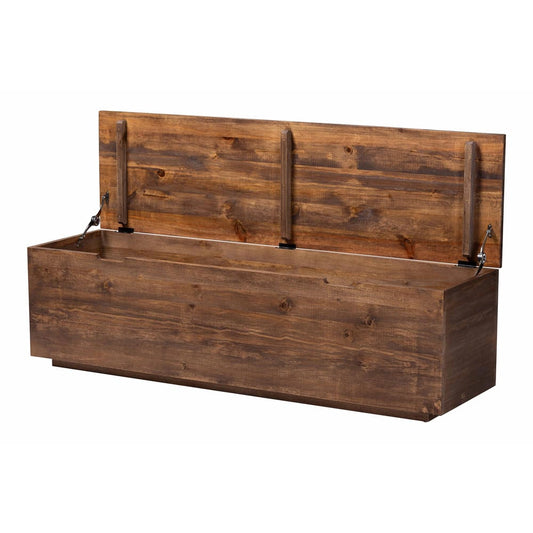 bali & pari - Alfonso Storage Trunk in Brown Wash - Alfonso-Brown-Wooden-Bench-Boxed view 2