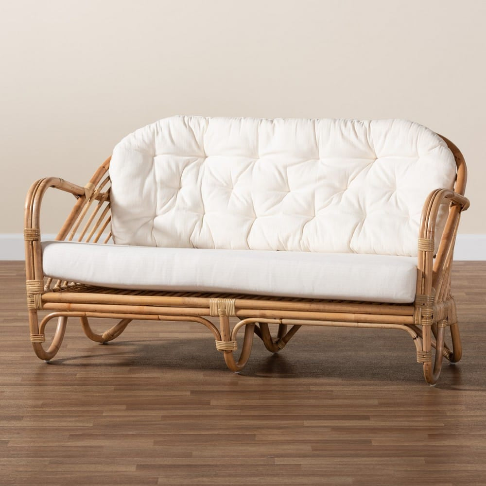 bali & pari - Aliane Loveseat in White/Natural Brown - DC8041-Rattan-LS view 9