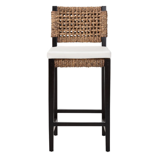 bali & pari - Alise Bar Stool in Natural Brown/Dark Brown - Alise-Mahogany-Cushion-BS view 2