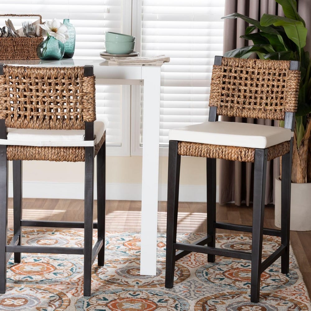bali & pari - Alise Bar Stool in Natural Brown/Dark Brown - Alise-Mahogany-Cushion-BS view 8
