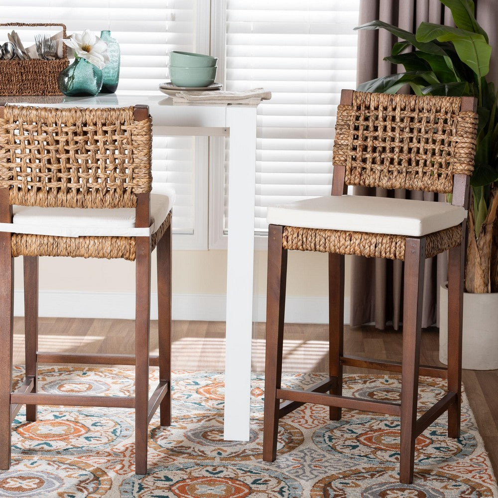 bali & pari - Alise Bar Stool in Natural/Earthy Brown - Alise-Mahogany-Brown-Cushion-BS view 8