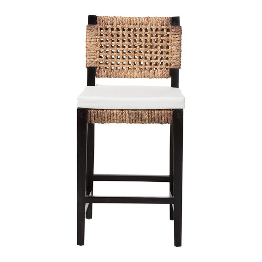 bali & pari - Alise Counter Stool in Dark Brown/Natural Brown - Alise-Mahogany-Cushion-CS view 2