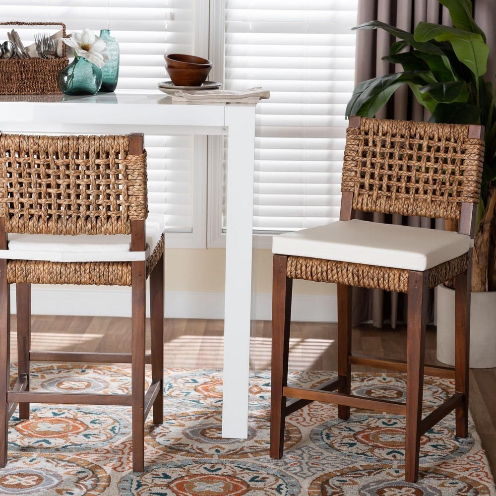 bali & pari - Alise Counter Stool in Natural Brown/Earthy Brown - Alise-Mahogany-Brown-Cushion-CS view 8