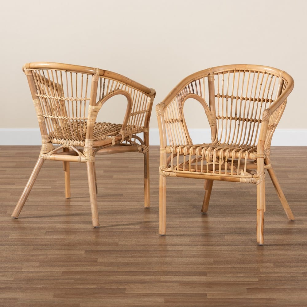 bali & pari - Alleta Set of 2 Dining Chairs in Natural Brown - 12719-Rattan-DC view 8