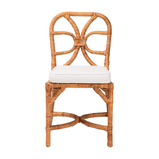 bali & pari - Alondra Dining Chair in Light Honey - Alondra-Light Honey/Rattan-No Arm-Cushion-DC view 2