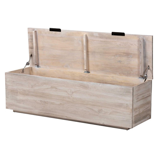 bali & pari - Alvaro Storage Trunk in White Wash/Black - Alvaro-White Wash-Wooden-Bench-Boxed view 2