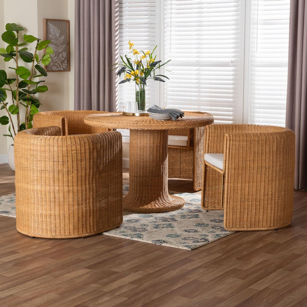 bali & pari - Amaya Dining Set in Light Honey - Amaya-Light Honey-5PC Dining Set view 8