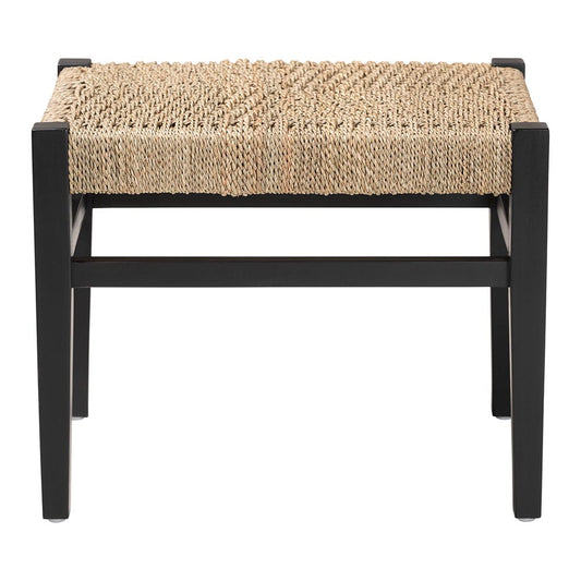 bali & pari - Amber Bench in Natural Brown/Black - Amber-Natural/Black Matte-Wooden/Seagrass-Bench view 2