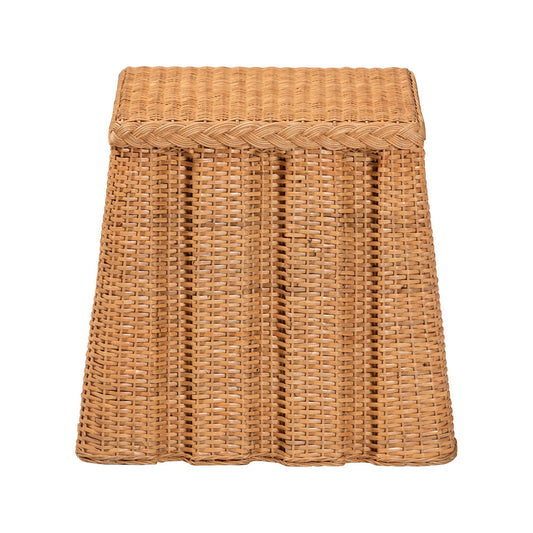 bali & pari - Andrea End Table in Light Honey - Andrea-Light Honey Rattan-ET view 2