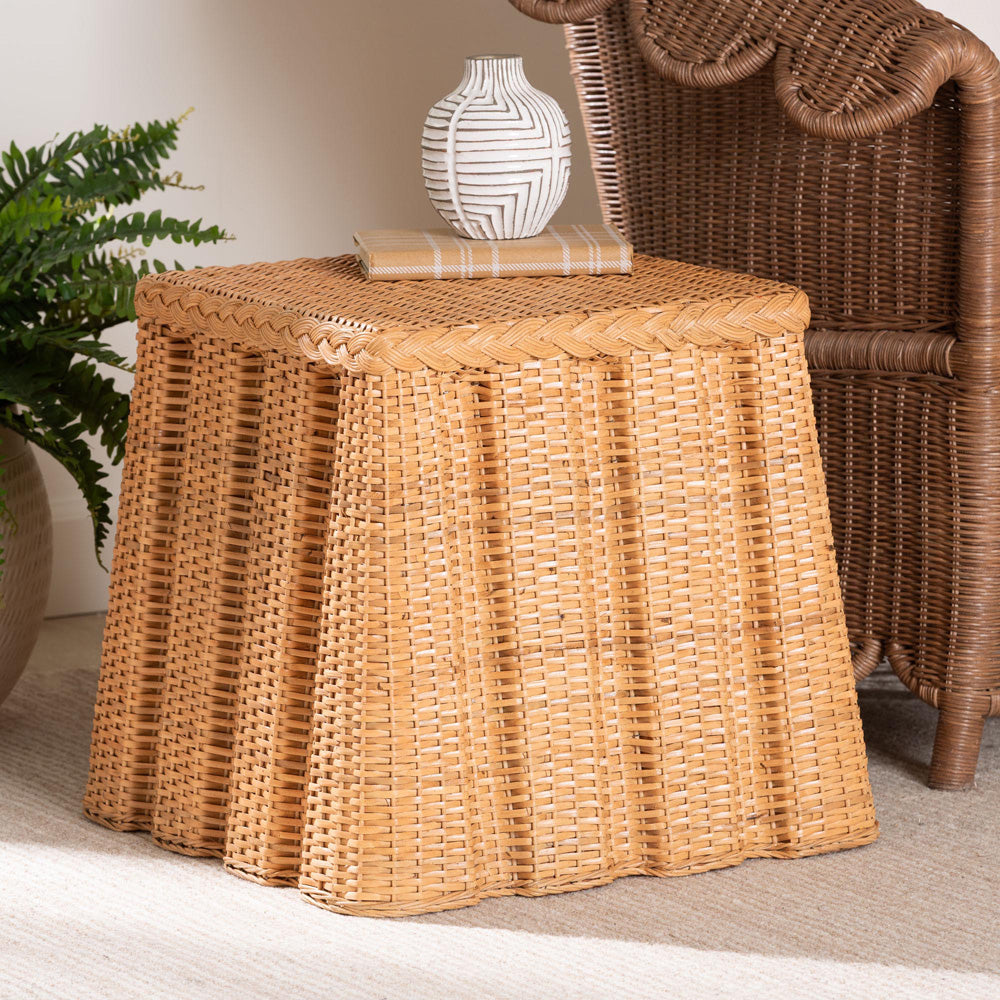 bali & pari - Andrea End Table in Light Honey - Andrea-Light Honey Rattan-ET view 6