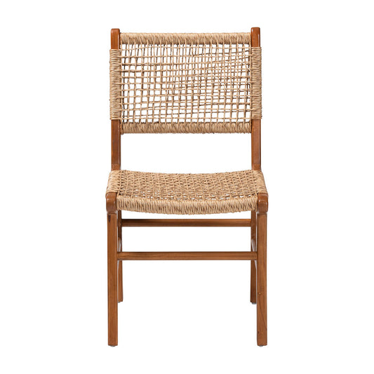 bali & pari - Ariba Dining Chair in Caramel Brown/Natural Brown - DC-05-Arimbi-Brown Wood/Rattan-DC view 2
