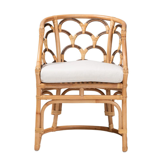 bali & pari - Aster Chair in White/Natural Brown - Aster-Rattan-Armchair view 2