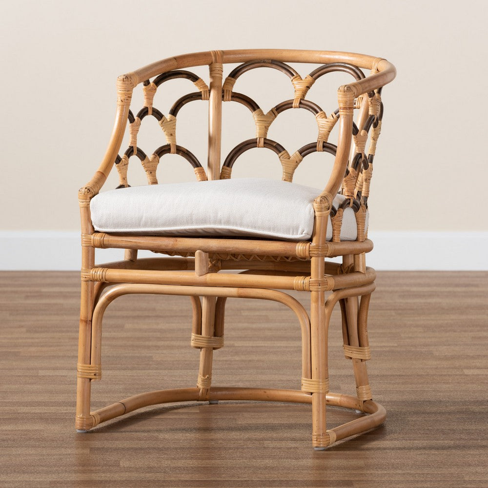 bali & pari - Aster Chair in White/Natural Brown - Aster-Rattan-Armchair view 9
