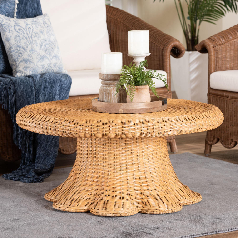 bali & pari - Avalon Coffee Table in Light Honey - Avalon-Light Honey Wicker-Coffee Table view 5