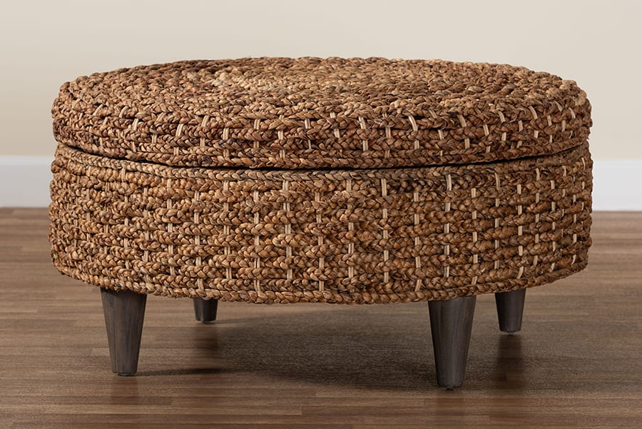 bali & pari - Bailey Storage Ottoman in Natural Brown/Espresso Brown - Bailey-Natural Brown/Black-Ottoman view 10