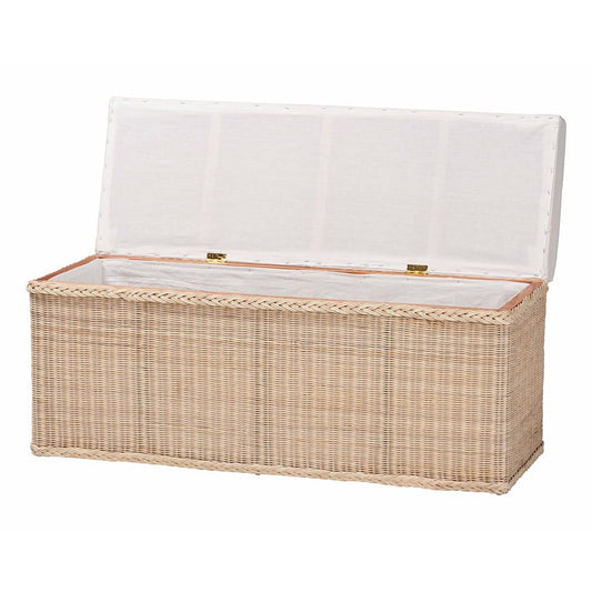 bali & pari - Barid Storage Bench in Natural - WS131-Natural Rattan-Cushioned Storage Bench view 2