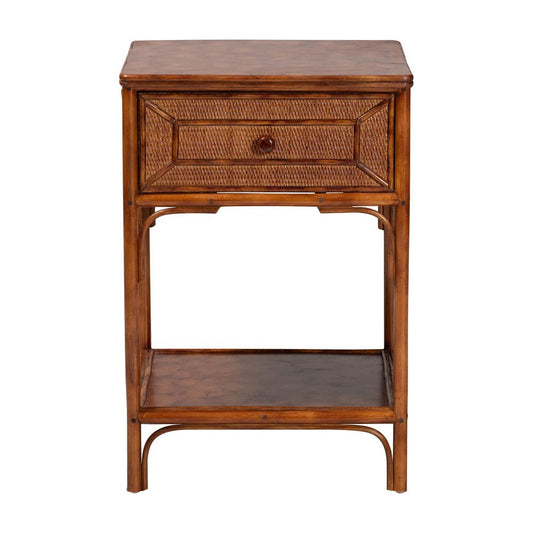 bali & pari - BasileEnd Table in Marbled Tortoise Brown - WS220-Rattan/Tortoise-Side Table view 2